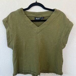 Anthropologie Maeve Cindy pullover sleeveless top in olive green